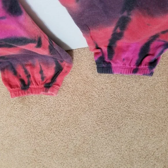 Victoria's Secret PINK sweatpants Large Supernova Tie Dye script logo colorful - Picture 13 of 15